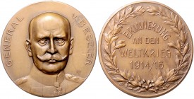 Die Mittelmächte - Personen - Beseler, Hans Hartwig von Bronzemedaille 1916 (v. B.H. Mayer) Erinnerung an den Weltkrieg 1914/16 Zetzm. vgl. 2139. 
kl...