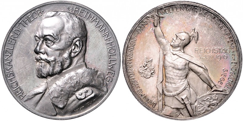 Die Mittelmächte - Personen - Bethmann Hollweg, Theobald von Silbermedaille 1916...