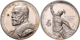 Die Mittelmächte - Personen - Bethmann Hollweg, Theobald von Silbermedaille 1916 (v. König/Lauer) auf seine Reichstagsrede am 5. Juni, i.Rd: SILBER 99...