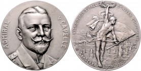 Die Mittelmächte - Personen - Capelle, Eduard von Silbermedaille 1916 mattiert (v. B.H. Mayer) auf die Seeschlacht am Skagerrak, i.Rd: 990 Zetzm. 4127...