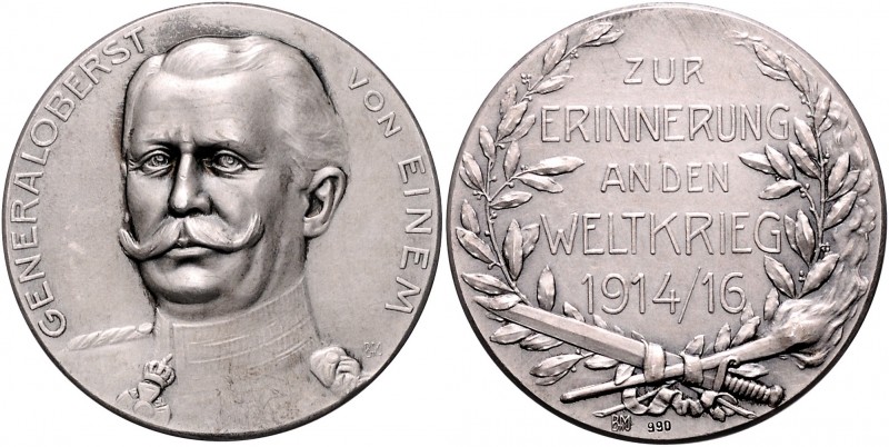 Die Mittelmächte - Personen - Einem, Karl von Silbermedaille 1916 (v. B.H. Mayer...