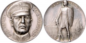 Die Mittelmächte - Personen - Einem, Karl von Silbermedaille 1916 (v. Eue/Ball) Erinnerung an die Kriegsjahre 1914 -1916, i.Rd: SILBER 800 Zetzm. 2153...