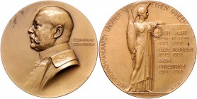 Die Mittelmächte - Personen - Friedrich von Österreich-Teschen Bronzemedaille 1915 (v. Hartig) auf seine Oberkommandantur Zetzm. -. Hauser 579. Wurzba...