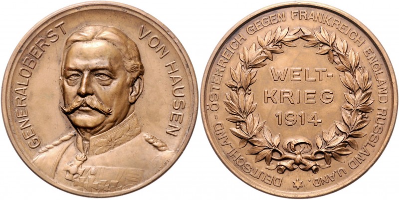 Die Mittelmächte - Personen - Hausen, Max von Bronzemedaille 1914 (v. M. & W.) a...