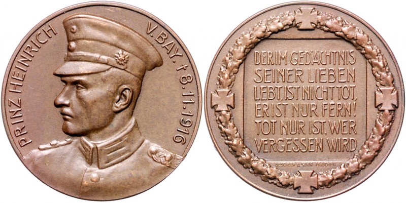 Die Mittelmächte - Personen - Heinrich, Prinz von Bayern Bronzemedaille 1916 (v....