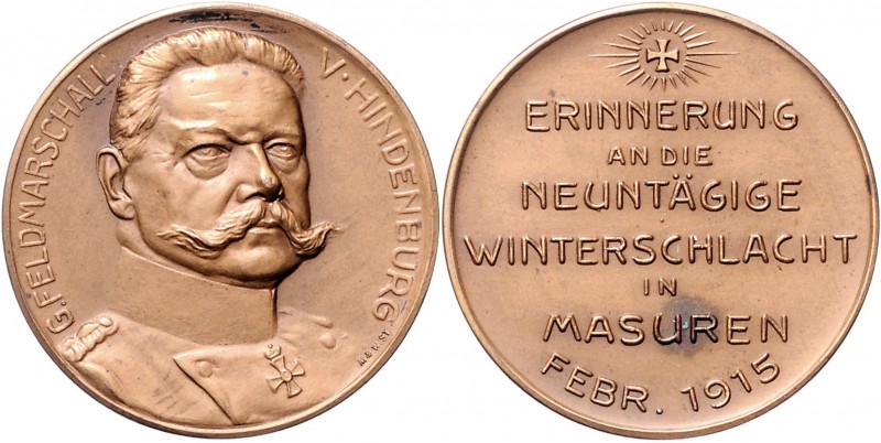 Die Mittelmächte - Personen - Hindenburg, Paul von Bronzemedaille 1915 (v. M. & ...