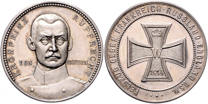 Die Mittelmächte - Personen - Rupprecht, Kronprinz von Bayern Silbermedaille 191...