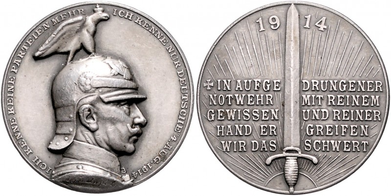 Die Mittelmächte - Allgemein Silbermedaille 1914 (v. Galambos/Oertel) auf den Au...