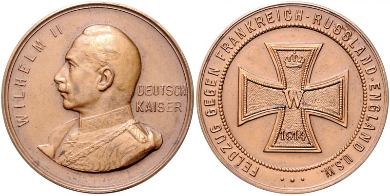 Die Mittelmächte - Allgemein Bronzemedaille 1914 (v. M. & W.) Feldzug gegen Fran...