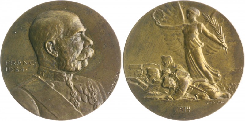 Die Mittelmächte - Allgemein Bronzemedaille 1914 (v. Neuberger/Hartig) auf den K...