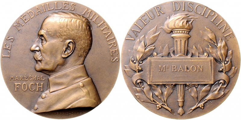 Die Entente - Personen - Foch, Ferdinand Lot o.J. von 3 Stücken: Bronzemedaille ...