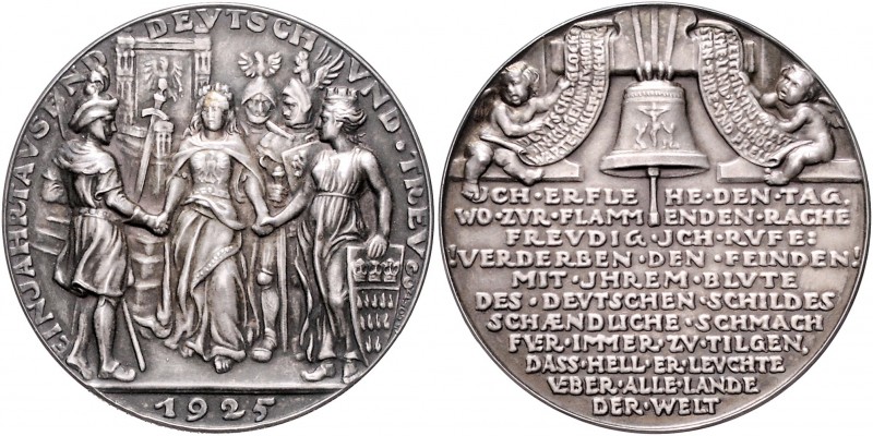 Medaillen von Karl Goetz Silbermedaille 1925 auf die 1000-Jahrfeier des Rheinlan...