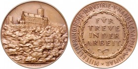 Medaillen von Karl Goetz Lot o.J. von 2 Stücken: Bronzemedaille o.J. der Mittelthüringischen Industrie- und Handelskammer in Weimar 'Für Treue in der ...
