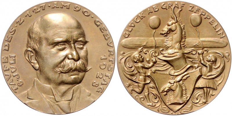 Medaillen von Karl Goetz Bronzemedaille 1928 auf die Taufe des 'LZ 127' und den ...