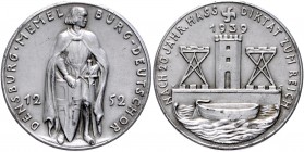 Medaillen von Karl Goetz Zinkmedaille 1939 auf die Rückkehr des Memellandes, i.Rd: BAYER. HAUPTMÜNZAMT Kien. 560. Slg. Bö. 6575. 
kl. Flecken 36,1mm ...