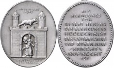 Medaillen von Karl Goetz Weißmetallmedaille 1943 'Knecht Ruprecht' Kien. 601. Slg. Bö. 6689. 
entf. Öse, 33,1x 39,4mm 18,4g vz-st