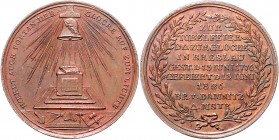 - Freimaurer Bronzemedaille 1826 (v. Lesser) auf das 50-jährige Bestehen der Loge zu Glocke in Breslau FuS 4606. 
kl.Rf. 43,4mm 31,9g vz