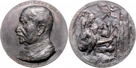 - Judaica Bronzemedaille 1920 (v. Landowsky) auf den Philosophen und Ethnologen Lucien Levy-Bruhl 1857-1939 
dunkle Patina, 68,2mm 142,3g vz