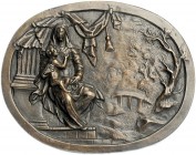 - Kunstgüsse und - Prägungen Bronzegussplakette o.J. oval, einseitig (nach Vorlage von Peter Flötner um 1485-1546?) 'Madonna mit Kind' Exemplar der Au...
