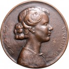 - Kunstgüsse und - Prägungen Bronzegussmedaille o.J. einseitig (v. Hans Lindl) auf Ida Wüchner 
91,8mm 119,3g vz