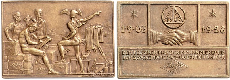 - Kunstgüsse und - Prägungen Bronzegussplakette 1928 (v. Aug. Vogel) Dem Deutsch...