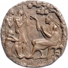 - Kunstgüsse und - Prägungen Bronzegussplakette o.J. einseitig (v. Fritz Nuss) auf Hippokrates von Kos um 460-375 v. Chr., gefertigt im Auftrag der ph...