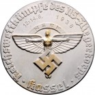- Luftfahrt Versilberte Plakette 1938 einseitig auf die Reichswettkämpfe des NS-Fliegerkorps Kassel Kai. 1239. 
Versilberung schadhaft, 81,8mm 62,7g ...