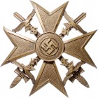 - Militaria, Orden und Ehrenzeichen Spanienkreuz o.J. in Bronze mit Schwertern 1936-1939, ohne Herstellermarke, dazu Foto des Trägers OEK 3808. 
 vz+...
