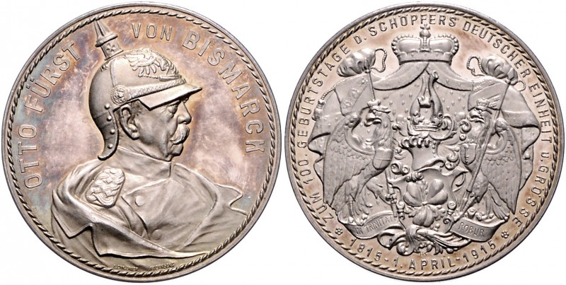 - Personen - Bismarck, Otto von 1815-1898 Silbermedaille 1915 (v. Lauer) auf sei...