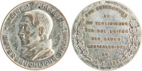 - Personen - Hitler, Adolf 1889-1945 Kupfermedaille 1934 versilbert 'Meinem Führer - unverbrüchliche Treue' / Zur Erinnerung an die Vereidigung der po...