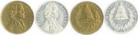 - Personen - Schiller, Friedrich 1759-1805 Lot o.J. von 2 Stücken: Bronze- und Zinnmedaille 1859 (v. Lauer unsign.) auf seinen 100. Geburtstag Wurzbac...