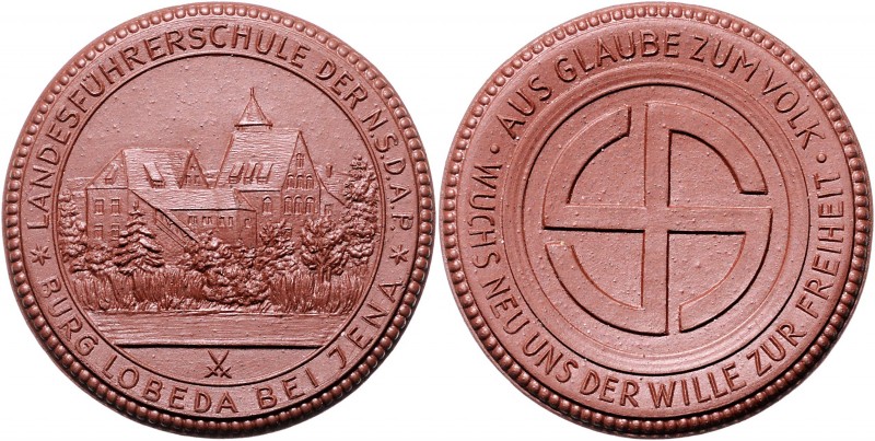 - Porzellanmedaillen Porzellanmedaille o.J. braun (Meissen) auf die Landesführer...