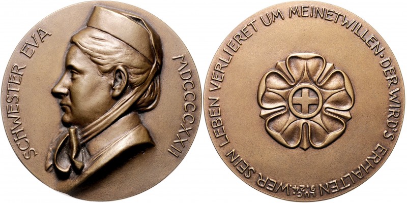 - Religion Bronzemedaille 1922 (v. Wilh. Richard Lange) Schwester Eva MDCCCCXXII...