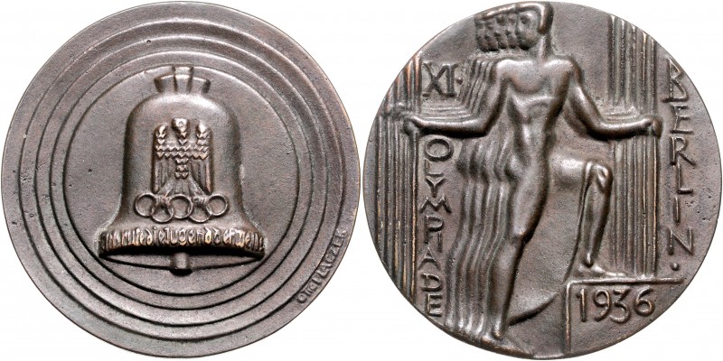 - Sport Bronzemedaille 1936 (v. O. Placzek) Erinnerungsmedaille für die Teilnehm...