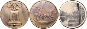 - Sport Steckmedaille 1936 aus bronziertem Eisen Serie 1 der Fa. Merz-Werke, Frankfurt a.M., auf die Olympischen Spiele in Berlin, komplett mit 10 los...