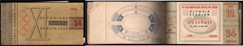 - Sport Stadion-Pass 1936 Eintrittskarten-Büchlein Nr. 05244 der XI. Olympischen...