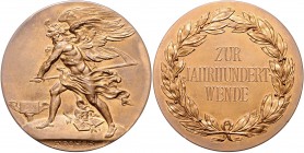 - Allgemeine Medaillen Bronzemedaille 1901 (v. Lauer) Kronos/Zur Jahrhundertwende 
50,0mm 50,5g vz-st