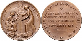 - Allgemeine Medaillen Lot o.J. von 5 Stücken: Einseitige Bronzemedaille o.J. auf die Familienfürsorge i. Reg.-Bezirk Düsseldorf, Rs. m. Tintenbeschri...