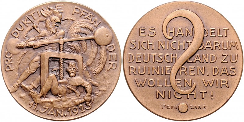 - Allgemeine Medaillen Bronzemedaille 1923 auf die französische Ausbeutung des R...