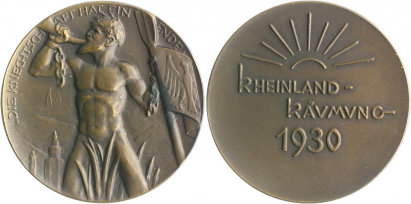 - Allgemeine Medaillen Bronzemedaille 1930 (v. M. & W.) auf die Rheinlandräumung...