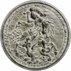- Allgemeine Medaillen Einseitige Zinkmedaille o.J. Kremnitz (?) Der heilige Georg als Drachentöter 
104,0mm 227,1g vz