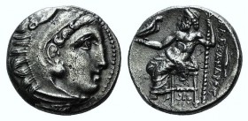 Kings of Macedon, Philip III Arrhidaios (323-317 BC). AR Drachm (16.5mm, 4.23g, 12h). In the name of Alexander III. Kolophon, c. 322-319 BC. Head of H...