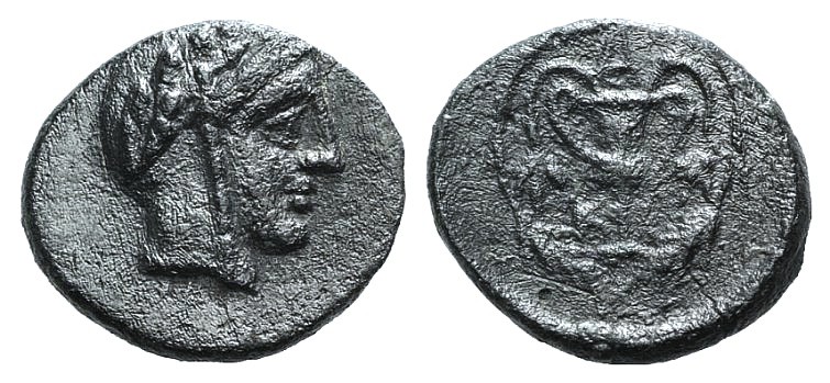 Bithynia, Kios, c. 3rd century BC. Æ (12mm, 1.29g, 6h). Head of Mithras r., wear...