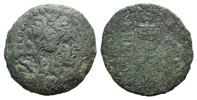 Mysia, Kyzikos, c. 2nd-1st century BC. Æ (27mm, 12.62g, 12h). Laureate head of A...