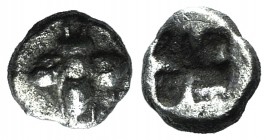 Ionia, Ephesos, c. 550-500 BC. AR Hemiobol (5mm, 0.41g). Bee. R/ Quadripartite incuse square. Rosen 572. VF
