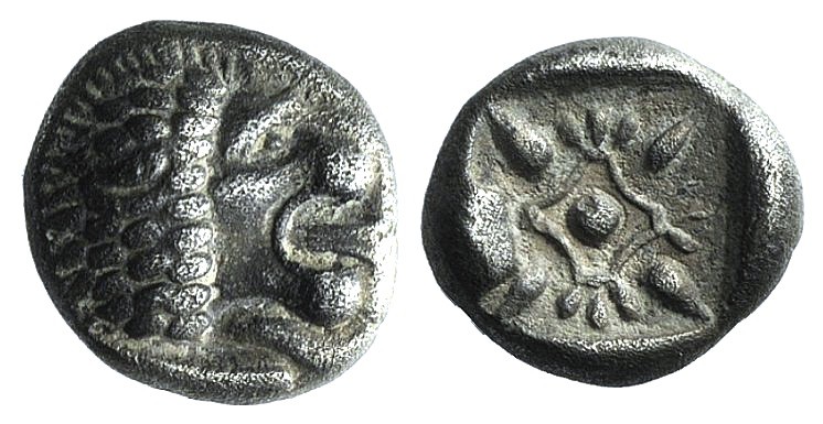 Ionia, Miletos, late 6th-early 5th century BC. AR Diobol (8mm, 1.10g). Forepart ...