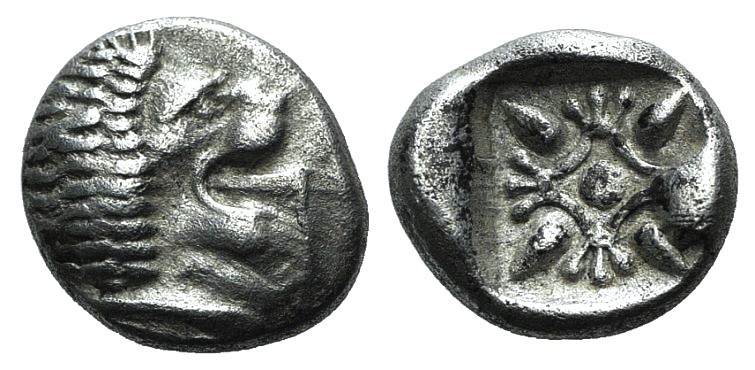 Ionia, Miletos, late 6th-early 5th century BC. AR Diobol (9mm, 1.19g). Forepart ...