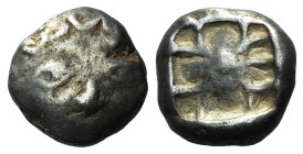 Ionia, Uncertain, c. 575-550 BC. AR 1/3 Stater (13mm, 3.32g) Uncertain design. R/ Rough incuse square punch. Unpublished in the standard literature, f...