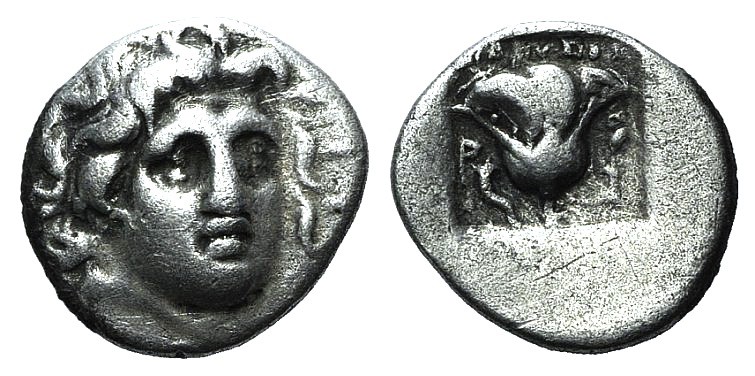Islands of Caria, Rhodos. Rhodes, c. 170-150 BC. AR Hemidrachm (11mm, 1.40g, 12h...
