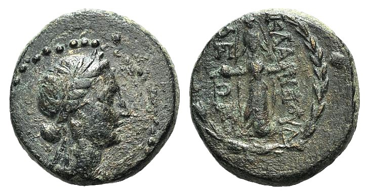 Lydia, Klannudda, c. 2nd-1st centuries BC. Æ (16mm, 4.14g, 12h). Laureate head o...